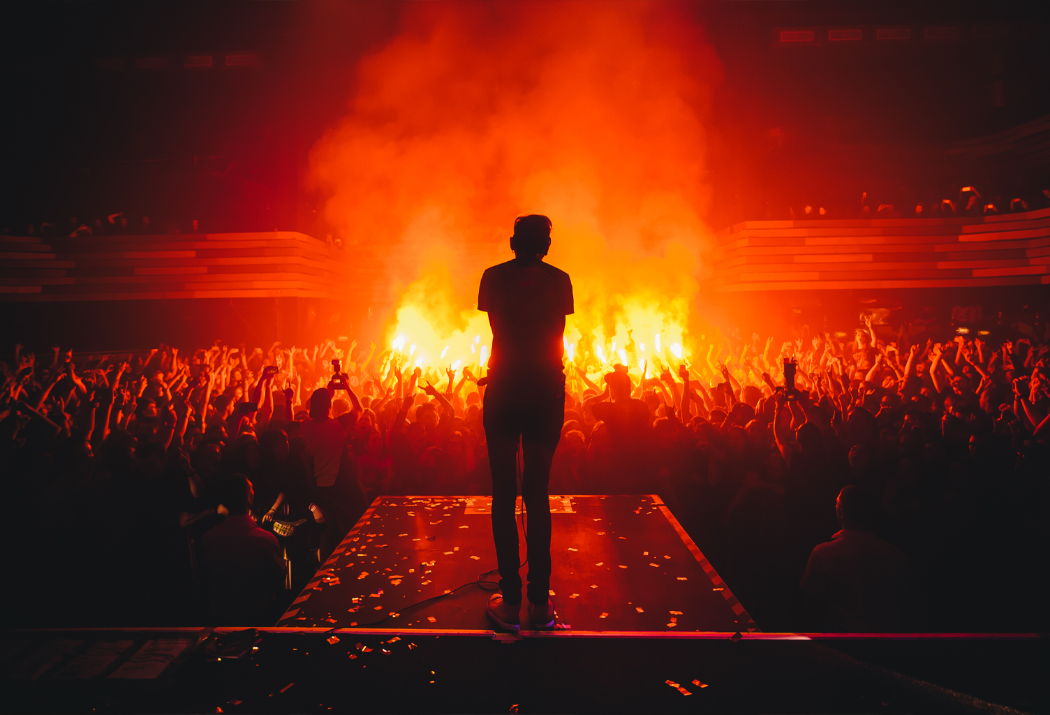 Calcium performing live on stage